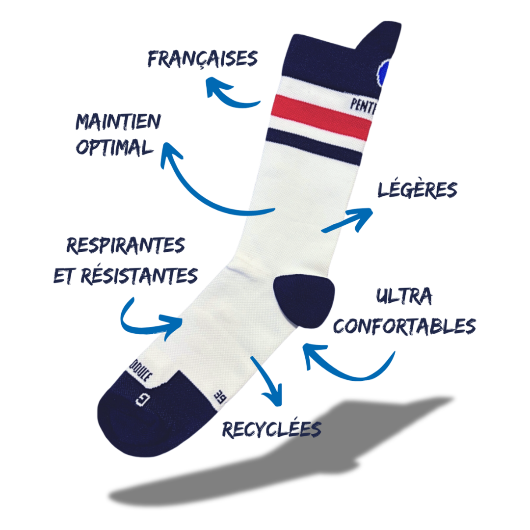 Chaussettes de cyclisme - La bleu blanc rouge