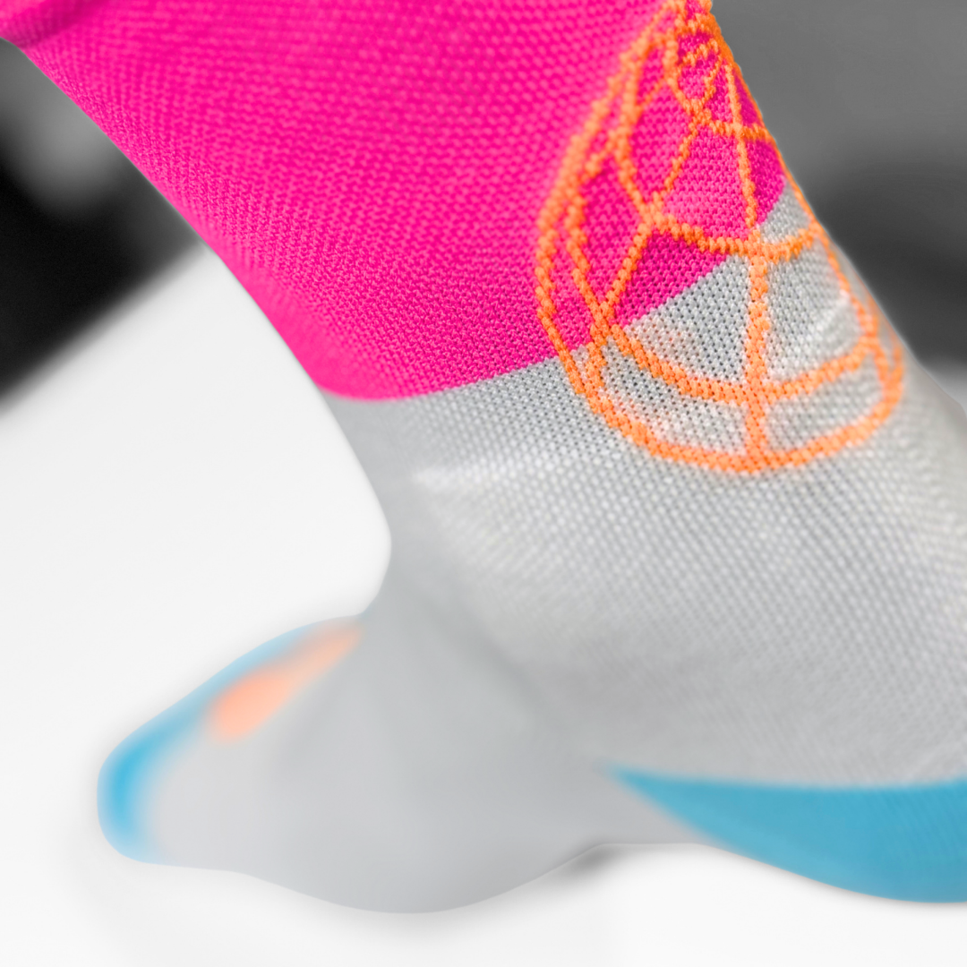 Chaussettes de running - LPST Rose fluo / blanche