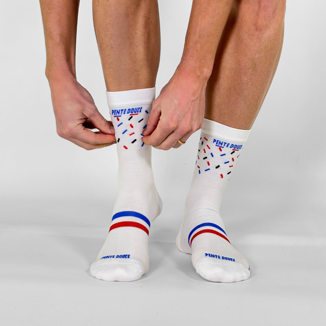 Chaussettes de running - La blanche à confettis