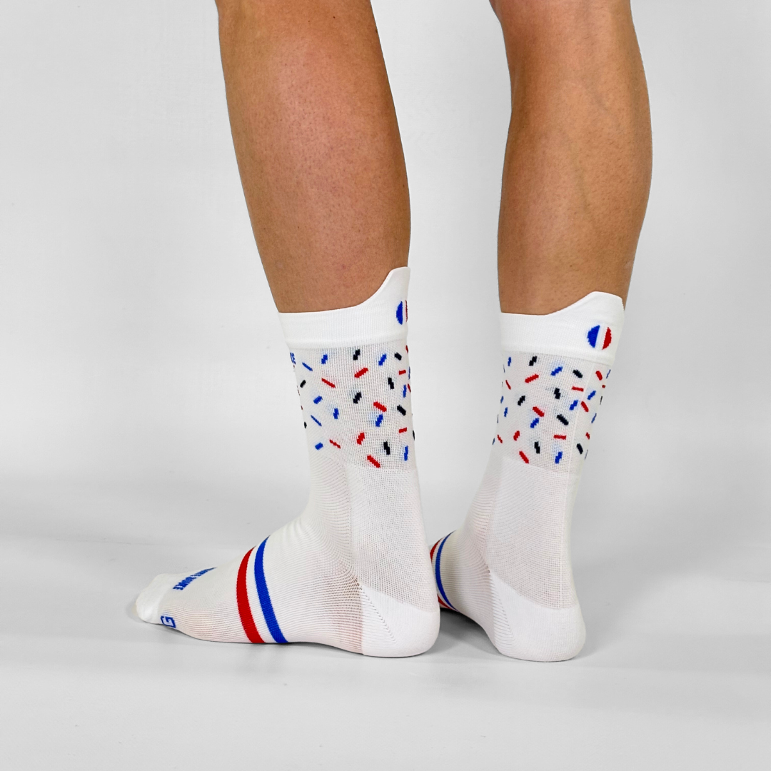 Chaussettes de running - La blanche à confettis
