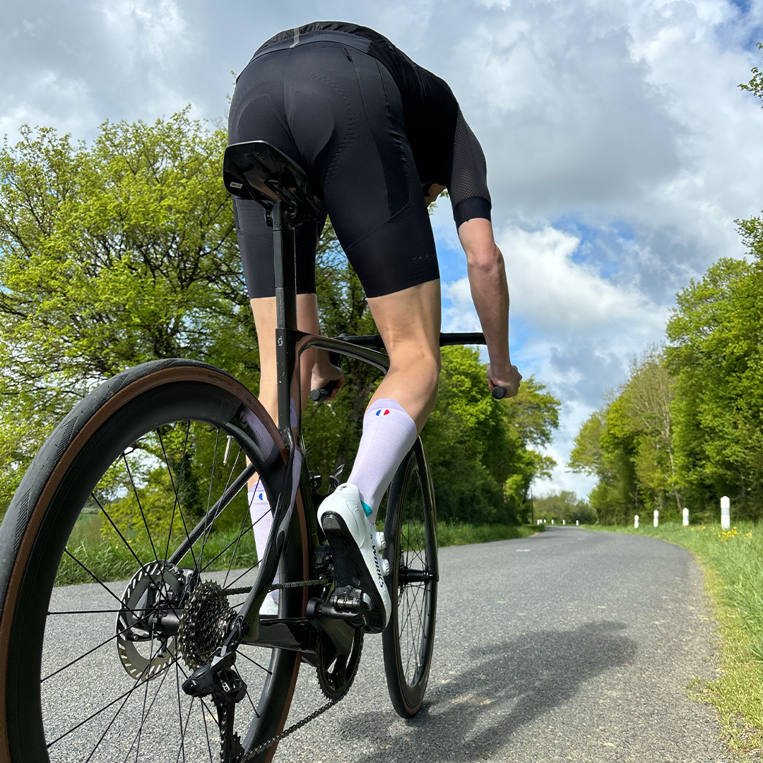 Chaussettes de cyclisme - La lila/verde mar