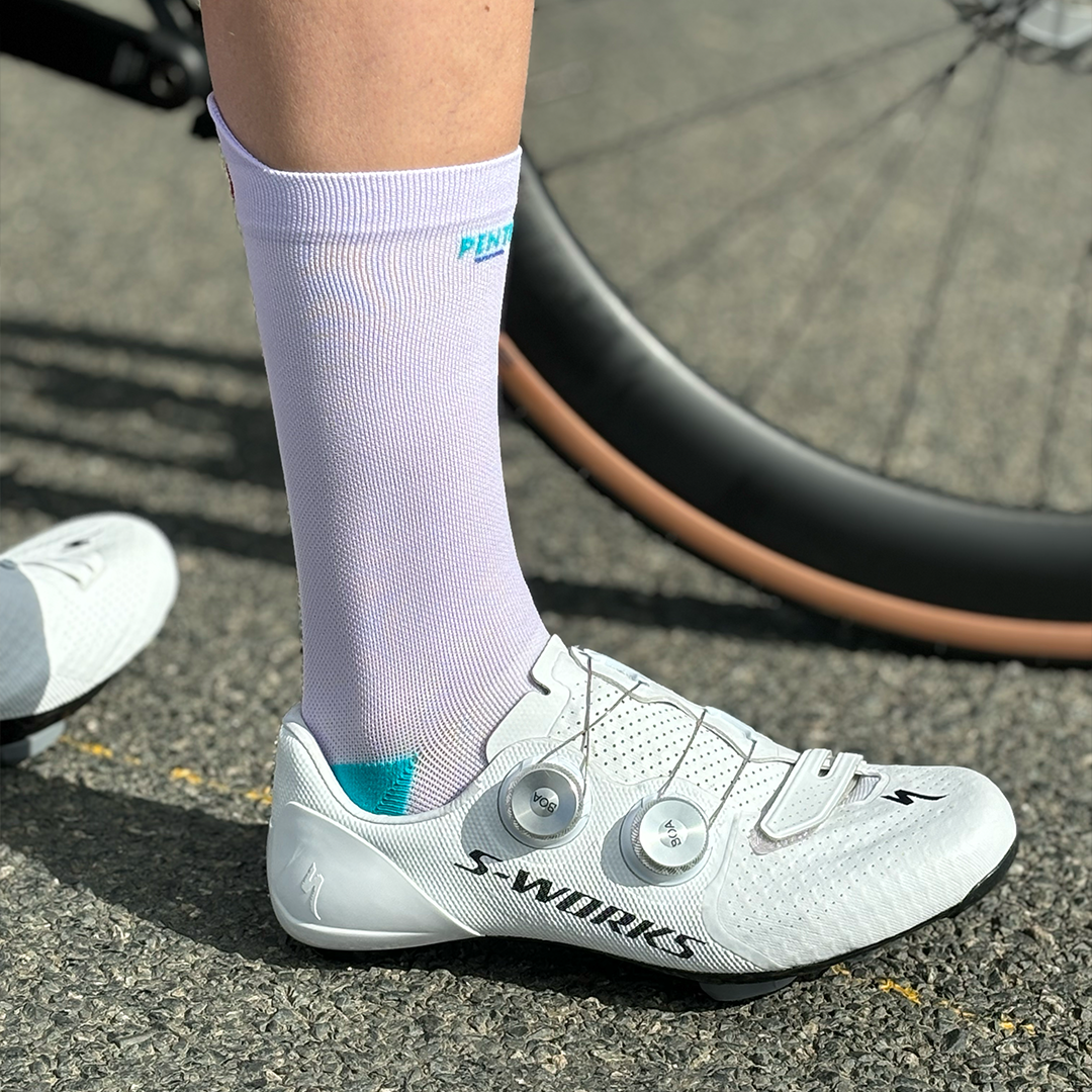 Chaussettes de cyclisme - La lila/verde mar