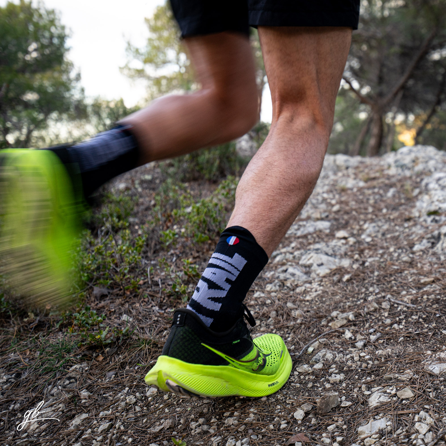 Chaussettes de trail - La noire/turquoise TRAIL