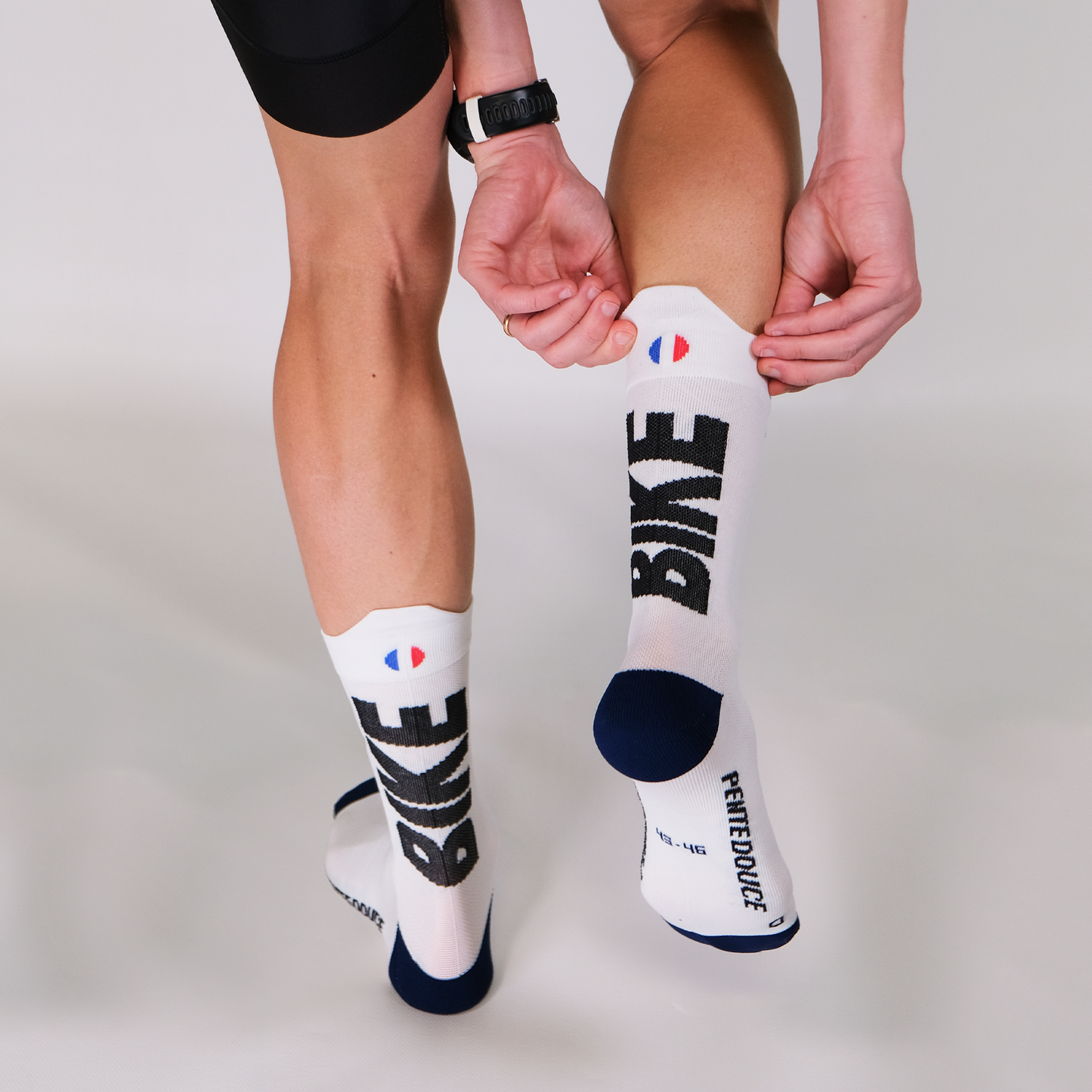 Chaussettes de cyclisme - La Blanche/bleu marine
