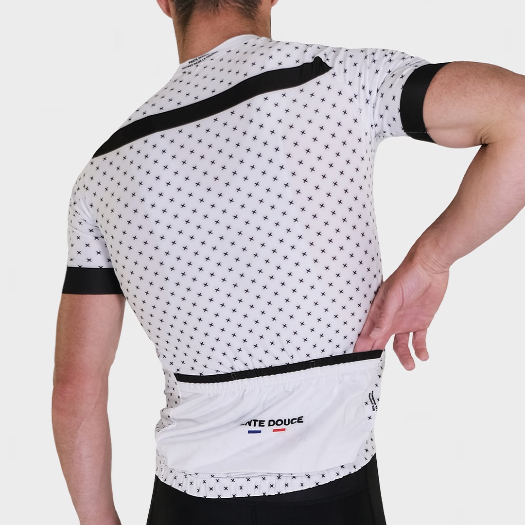 maillot cyclisme étoile noir pentedouce fabriqué en france