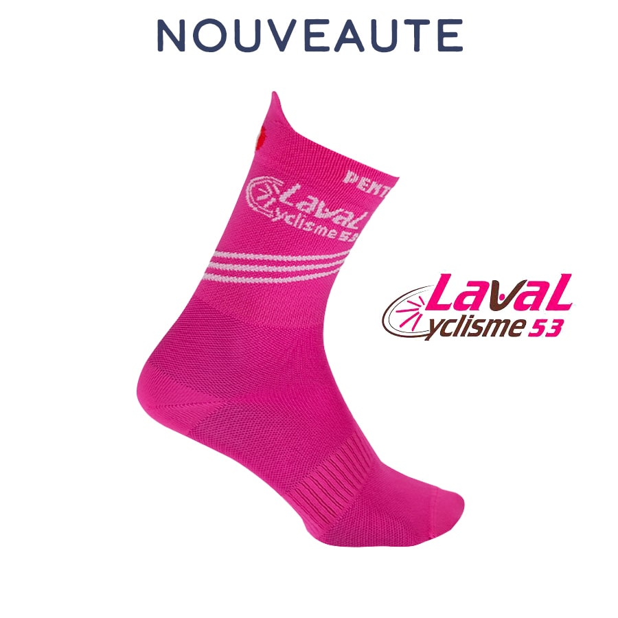 chaussettes de cyclisme la rose de laval cyclisme pentedouce fabriquées en france