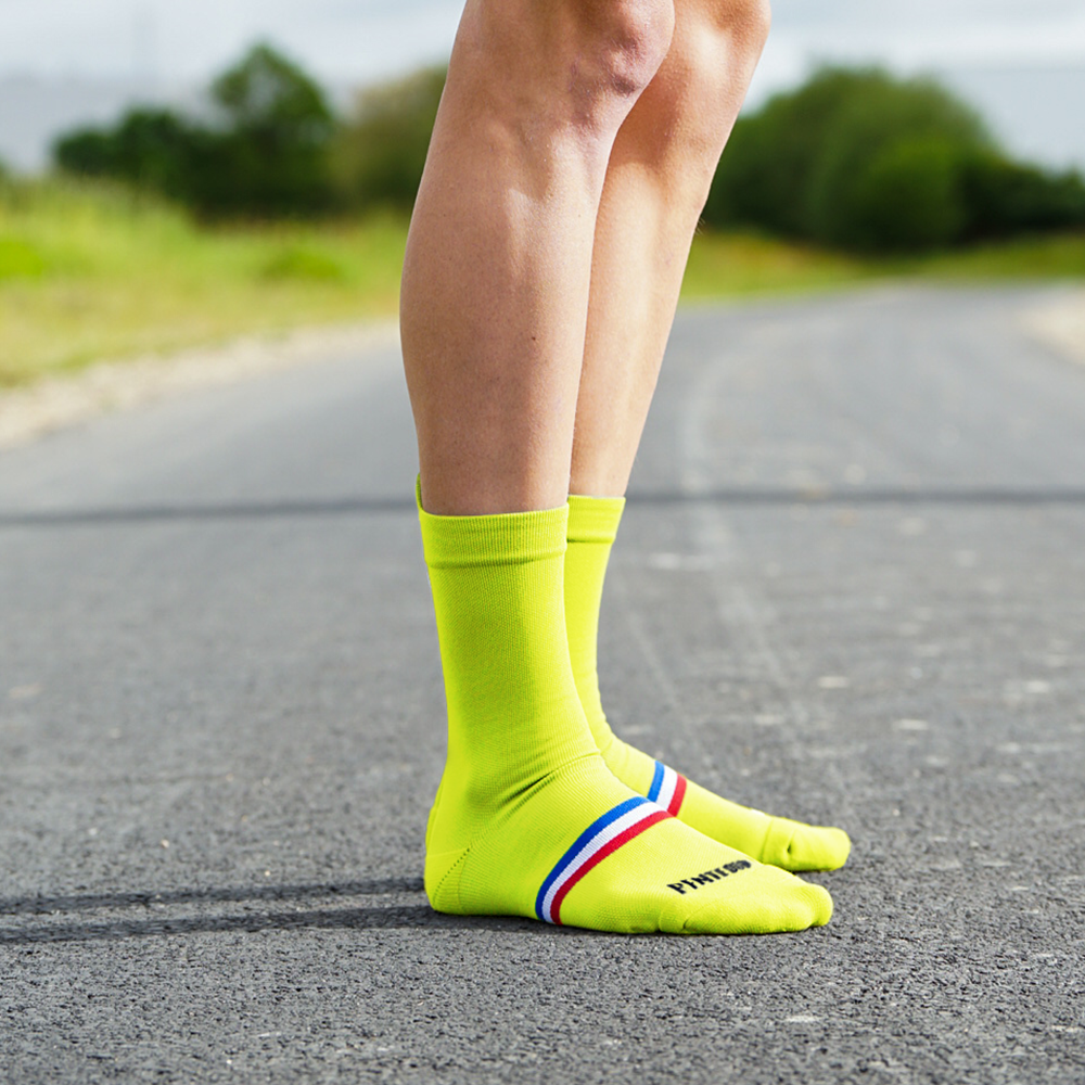 Chaussettes de cyclisme - La jaune fluo