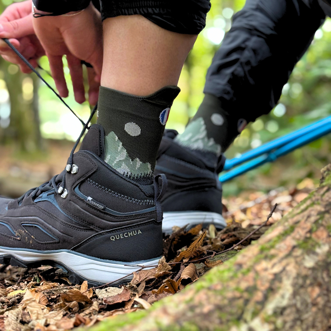 Chaussettes de randonnée mérinos - La montagne kaki
