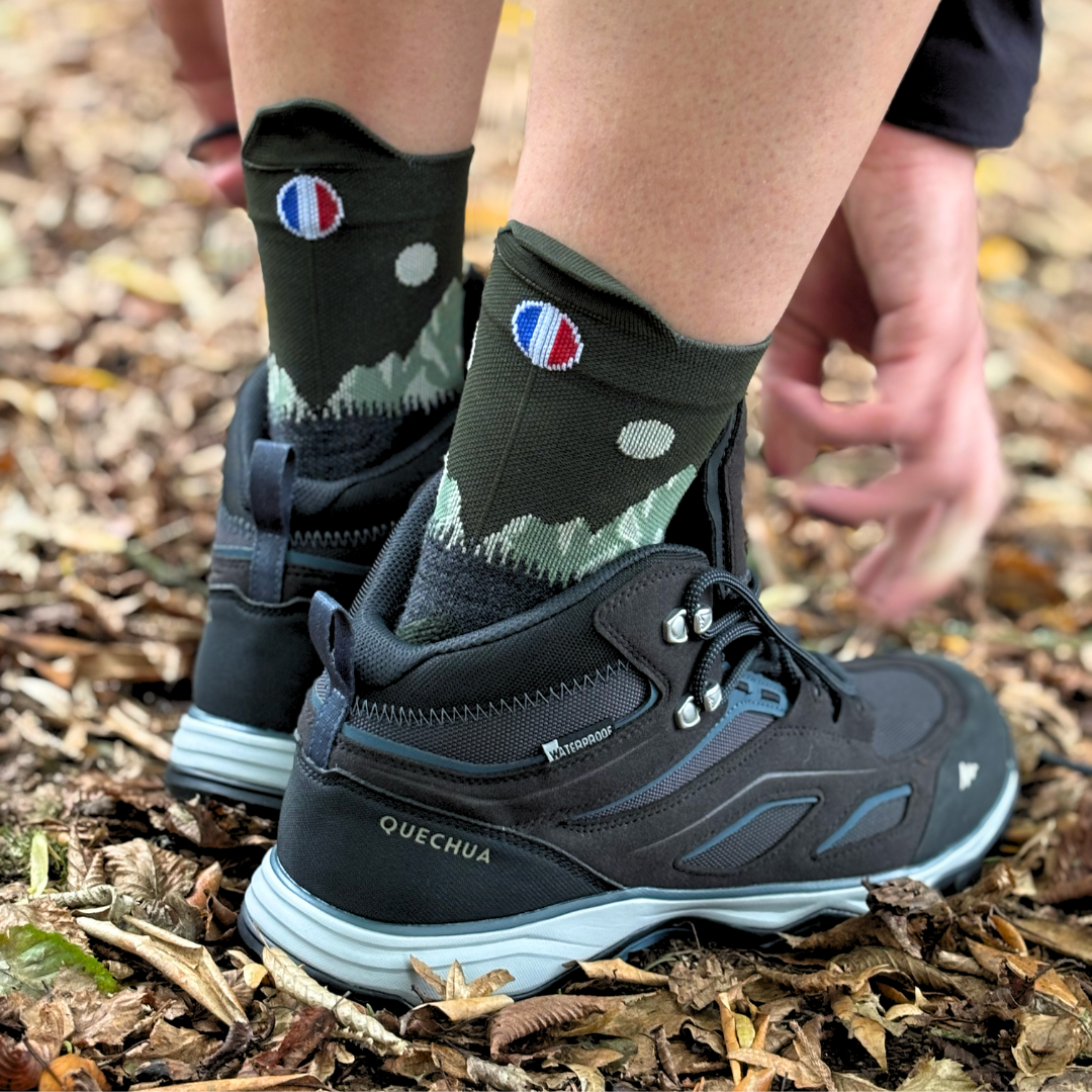 Chaussettes de randonnée mérinos - La montagne kaki