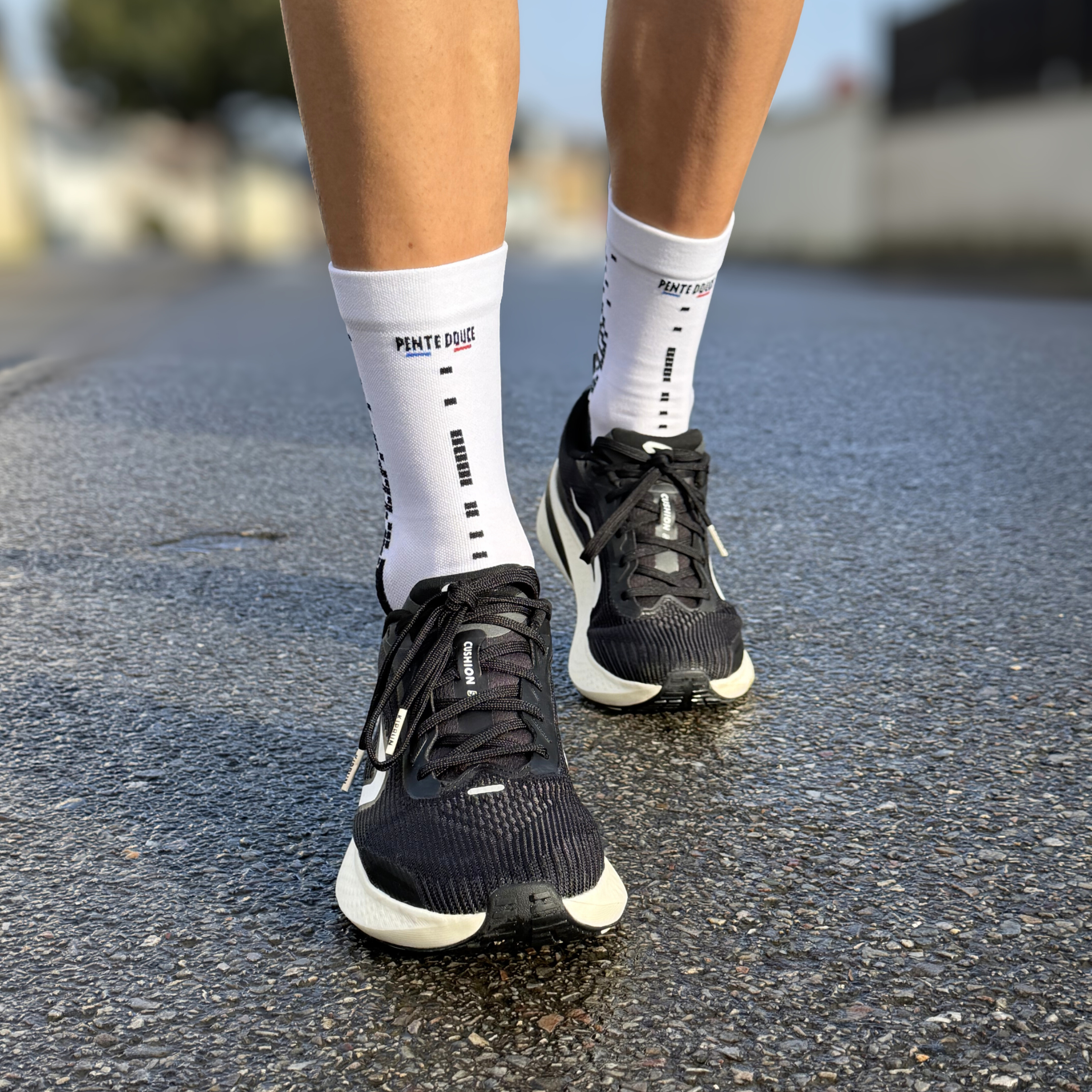 Chaussettes de running - La Pixels Noire et Blanche
