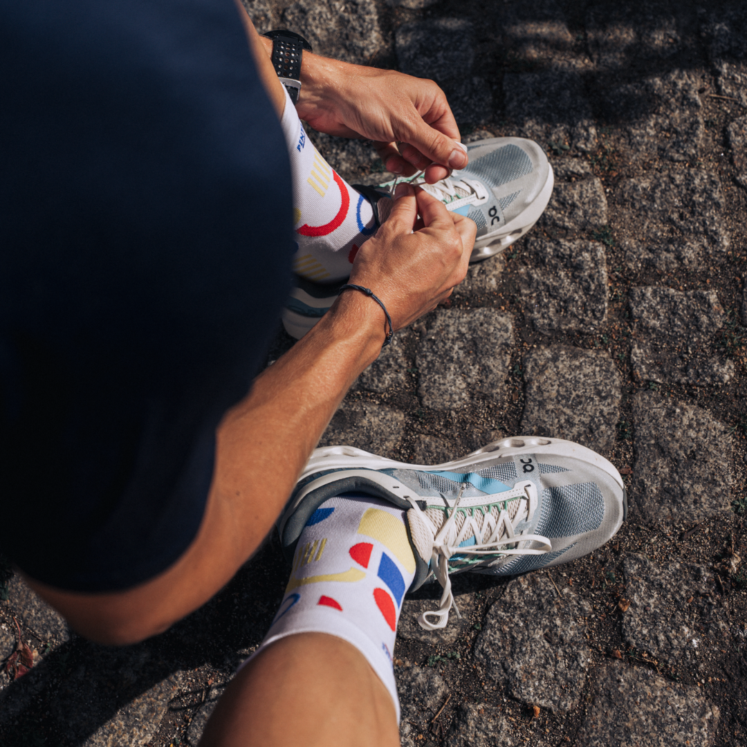 Chaussettes de running - La structure blanche