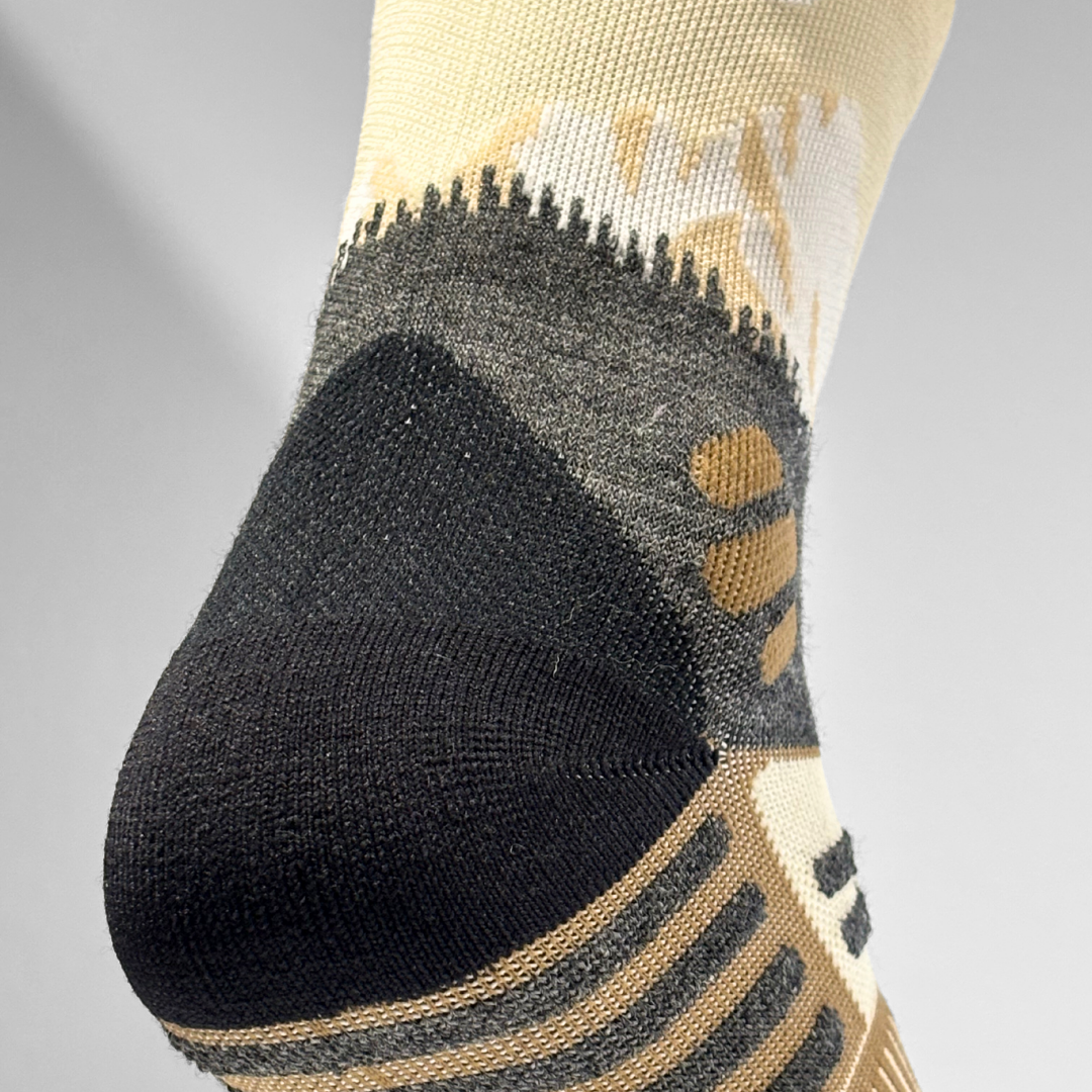 Chaussettes de randonnée mérinos - La montagne beige