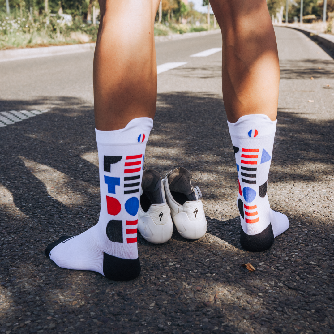 Chaussettes de cyclisme - La contraste blanche