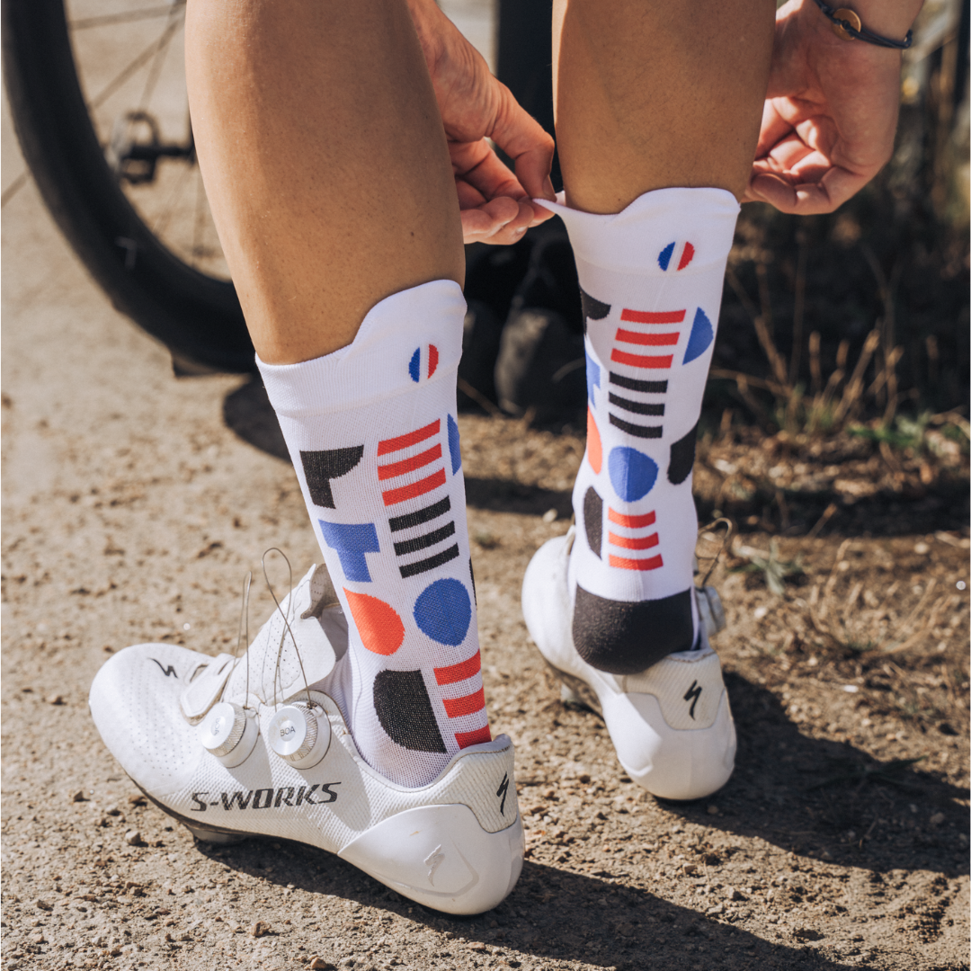 Chaussettes de cyclisme - La contraste blanche