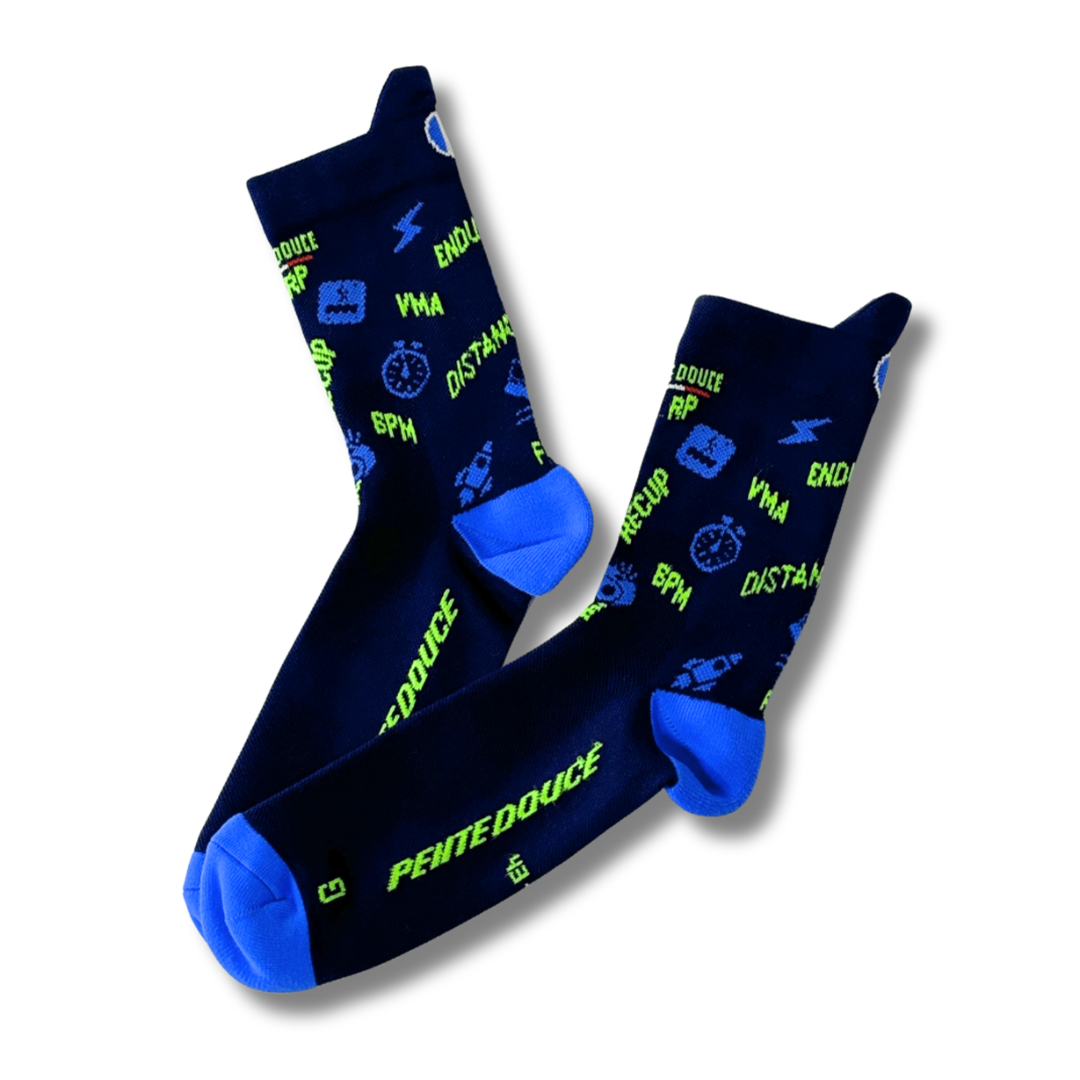 Chaussettes de running - La bleu marine et vert - Précommande