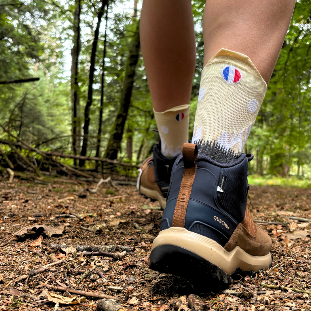 Chaussettes de randonnée mérinos - La montagne beige