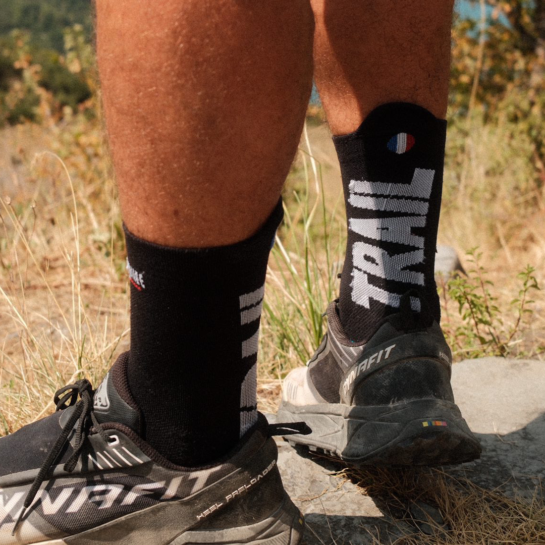 Chaussettes de trail - La noire/turquoise TRAIL