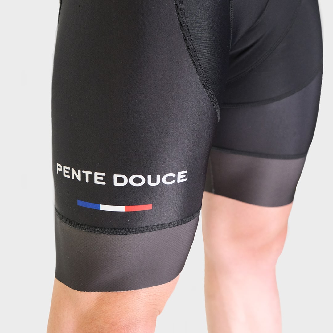Cuissard noir de cyclisme Pentedouce fabriqué en France
